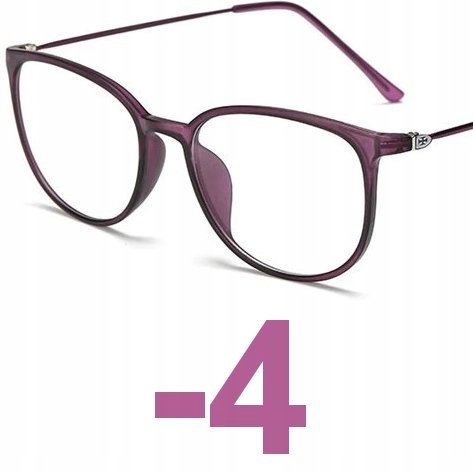 Okulary kujonki korekcyjne minusy fiolet -4