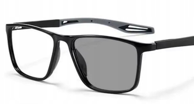 Okulary korekcyjne fotochrom sportowe szare minusy -2