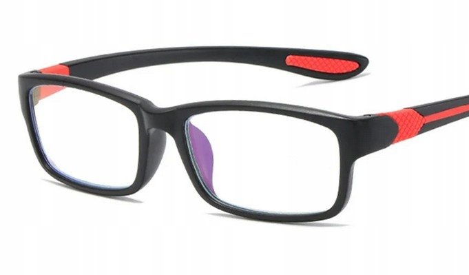 Okulary korekcyjne sportowe czerwone plusy +3