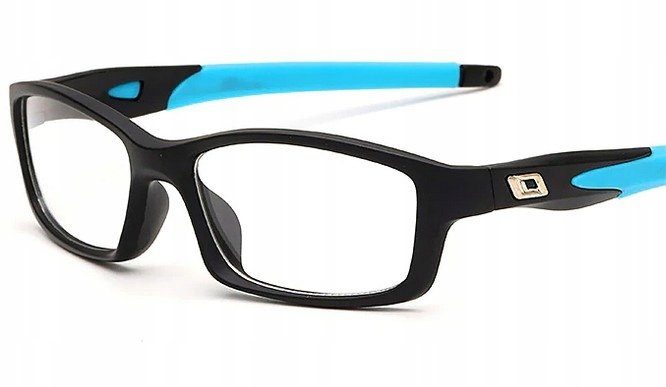 Okulary korekcyjne sportowe niebieskie plusy +2