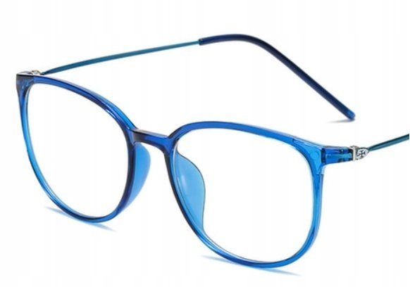 Okulary korekcyjne minusy niebieskie +2
