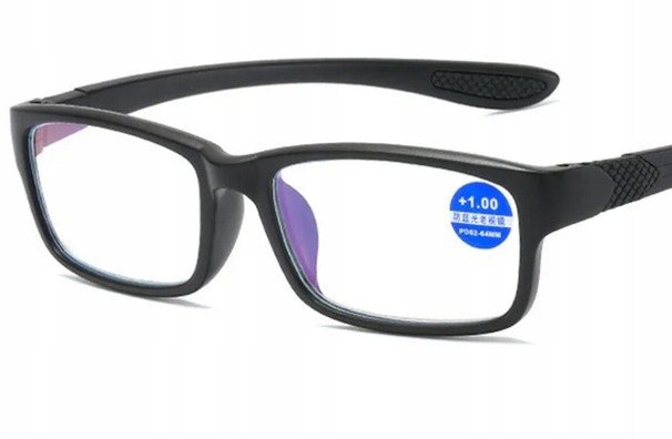 Okulary korekcyjne sportowe czarne plusy +1