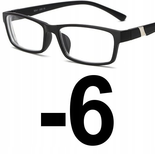 Okulary korekcyjne kujonki minusy czarne -6