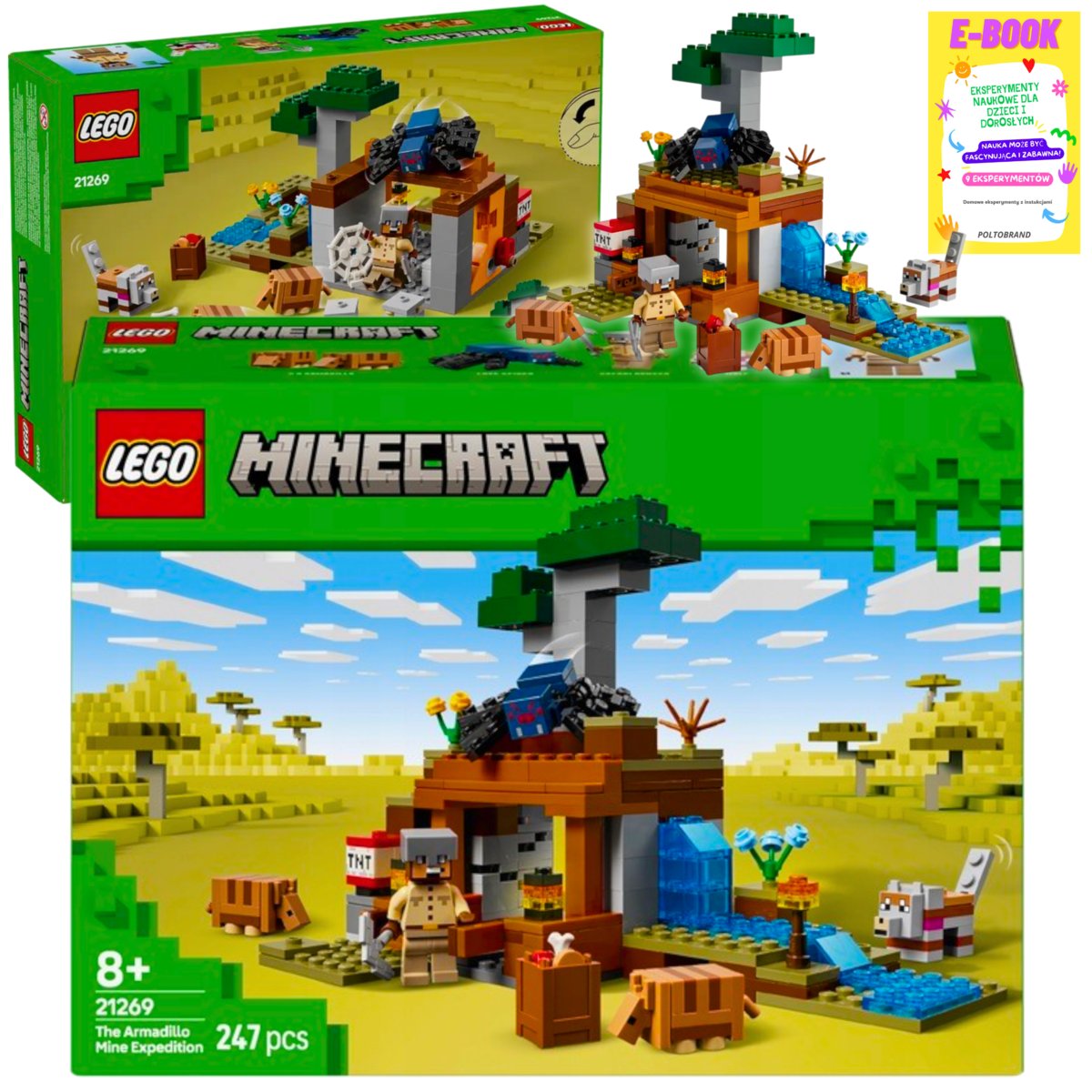 LEGO MINECRAFT - WYPRAWA DO PANCERNIKOWEJ KOPALNI 21269 KLOCKI PREZENT + EBOOK