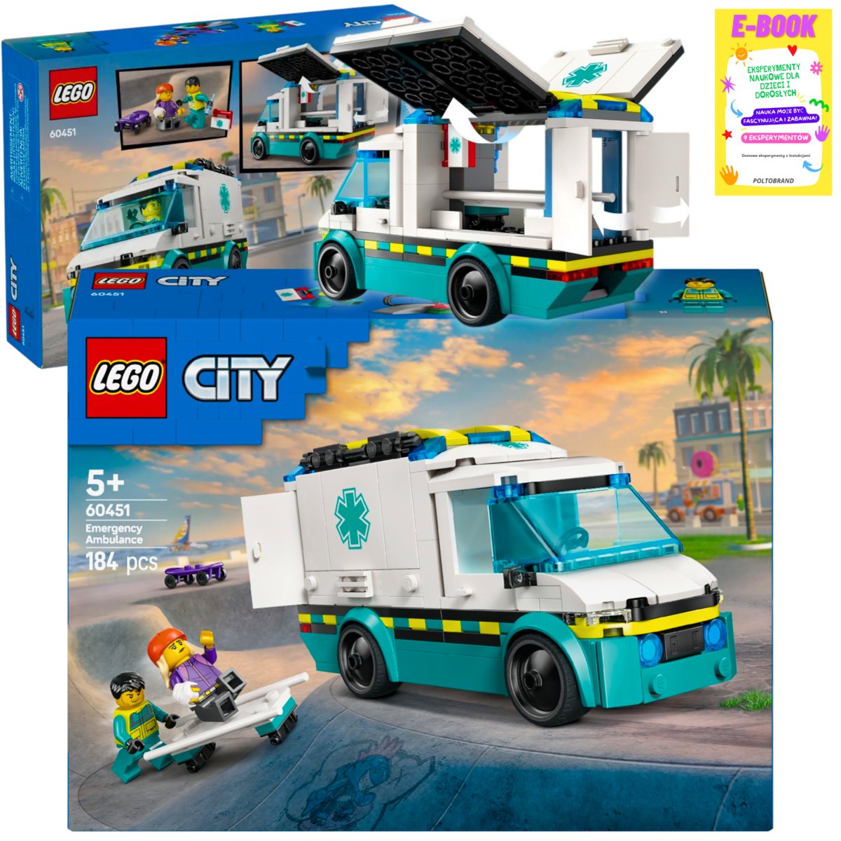 LEGO KLOCKI CITY - Karetka Pogotowia 60451 KLOCKI PREZENT + EBOOK