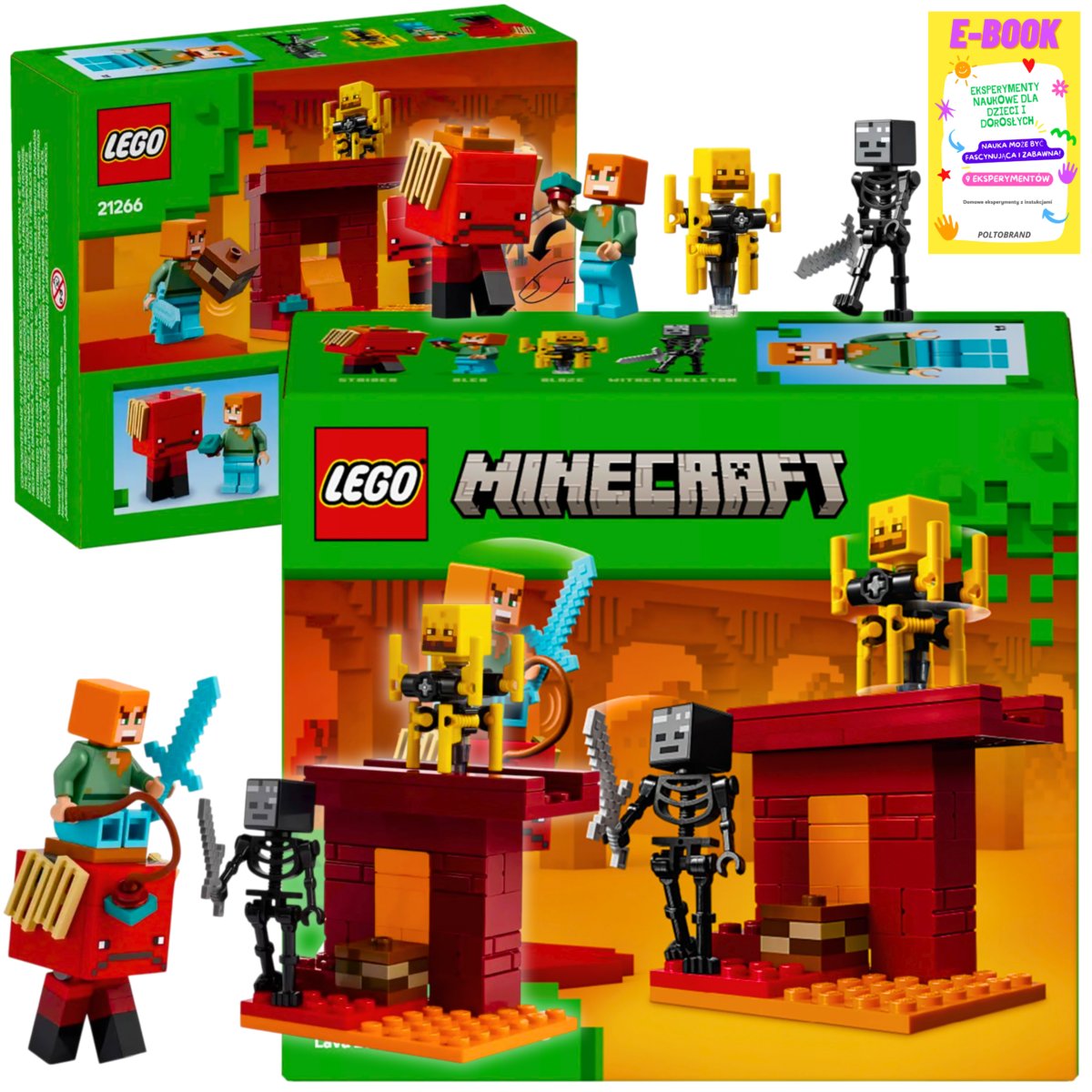 LEGO KLOCKI MINECRAFT - Bitwa na moście Netheru 21266 KLOCKI PREZENT + EBOOk