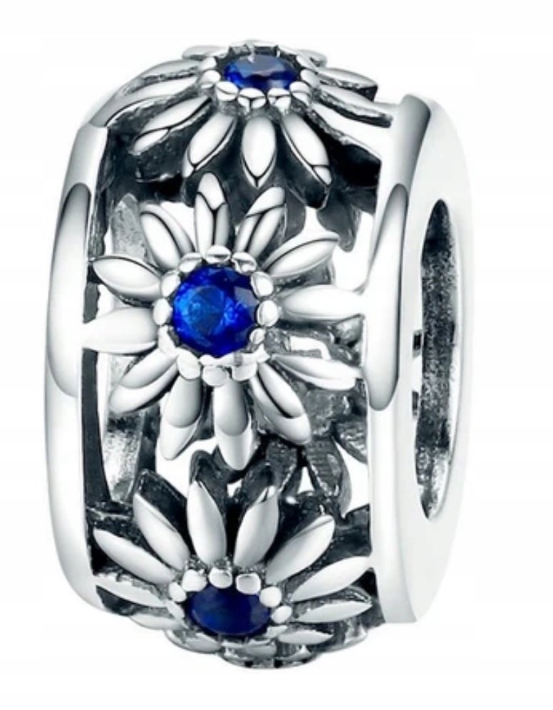 CHARMS ZAWIESZKA SREBRNA 100% SREBRO S925 925 KWIAT KWIATY STOKROTKA