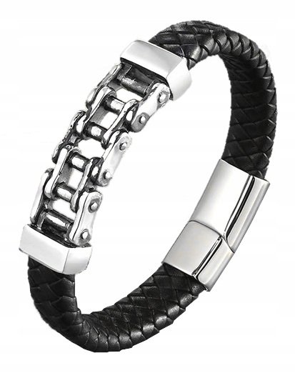 MĘSKA BRANSOLETKA ŁAŃCUCH MOTOCYKLOWY EKO 19CM