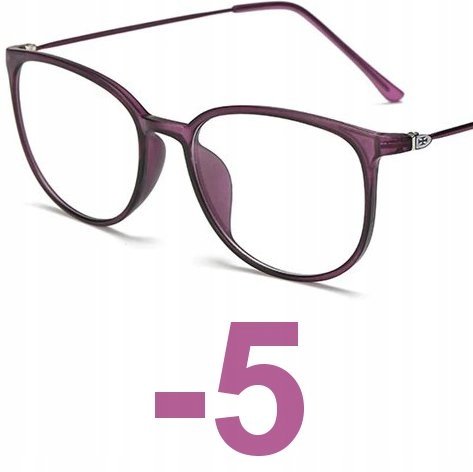 Okulary kujonki korekcyjne minusy fiolet -5