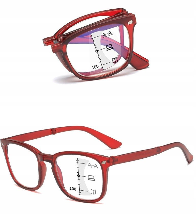 Składane okulary do czytania progresywne +3