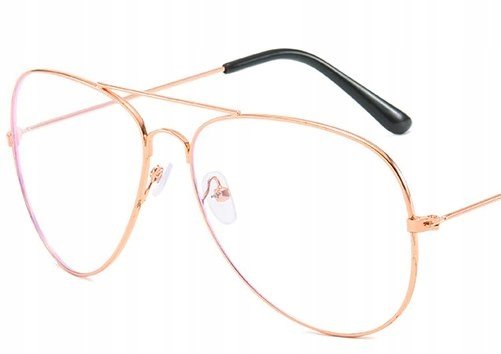 Okulary korekcyjne minusy pilotki złote -4.5