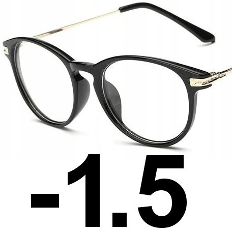 Okulary kujonki korekcyjne minusy czarne -1.5