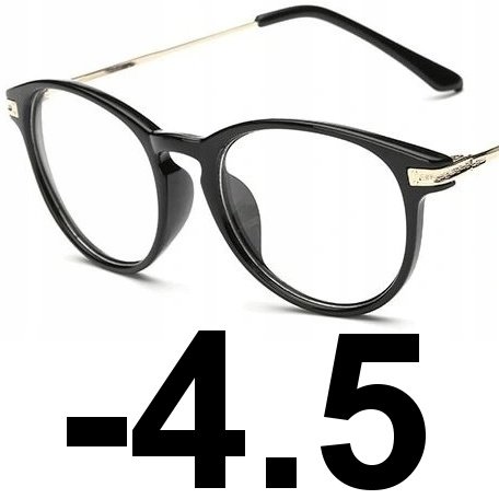 Okulary kujonki korekcyjne minusy czarne -4.5