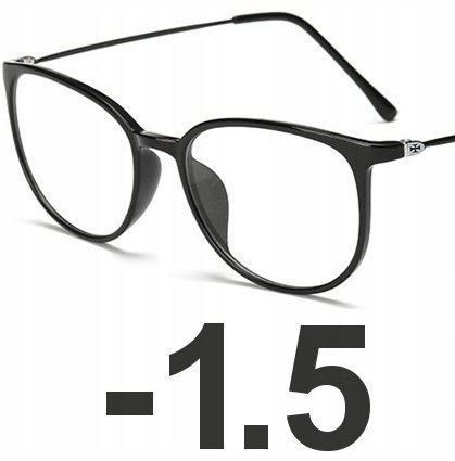 Okulary kujonki korekcyjne minusy czarne -1.5