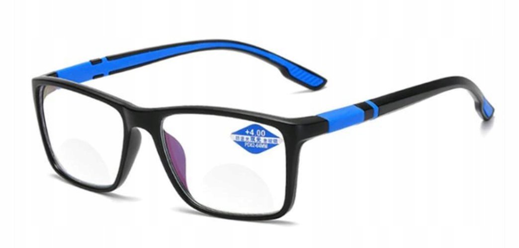 Okulary korekcyjne sportowe niebieskie plusy +2