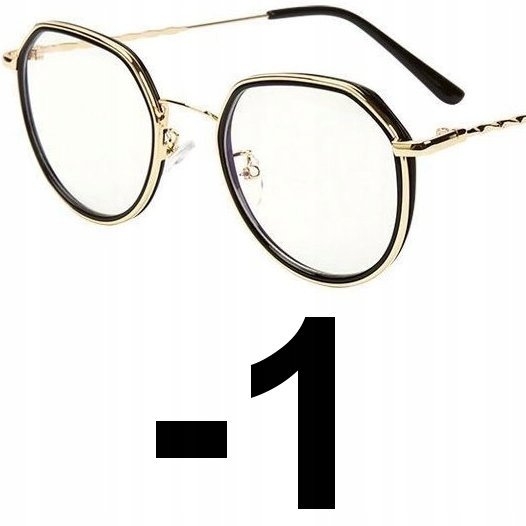 Okulary korekcyjne minusy czarno-złote -1