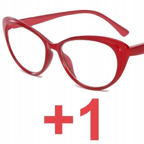 Okulary do czytania kocie damskie czerwone +1
