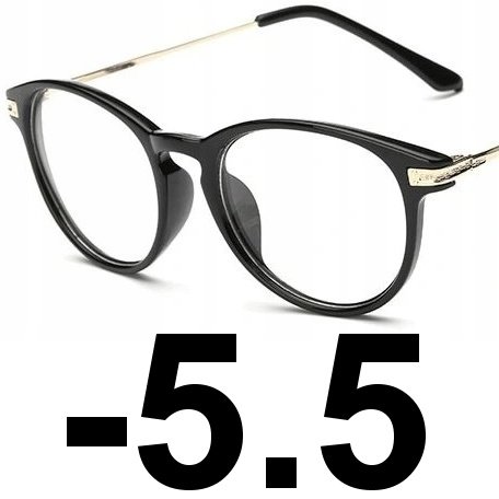 Okulary kujonki korekcyjne minusy czarne -5.5