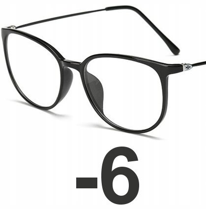 Okulary kujonki korekcyjne minusy czarne -6