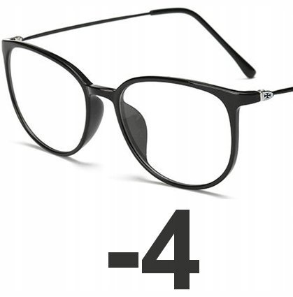 Okulary kujonki korekcyjne minusy czarne -4