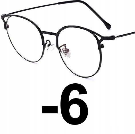 Okulary korekcyjne kocie minusy czarne -6
