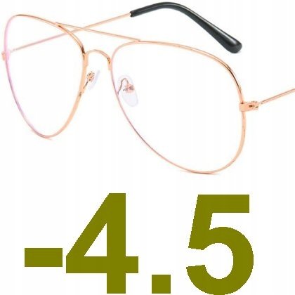 Okulary korekcyjne minusy pilotki złote -4.5