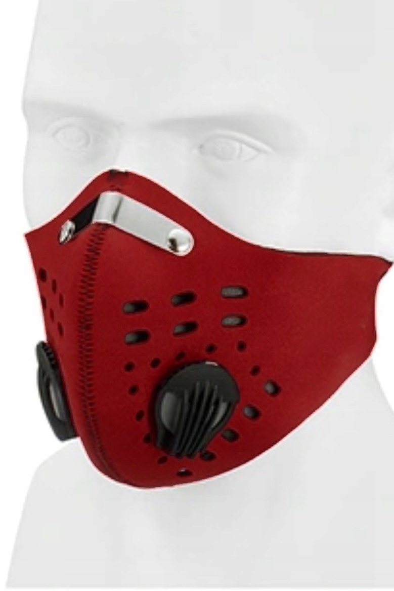 Maska maseczka sportowa rowerowa twarz czerwona xl