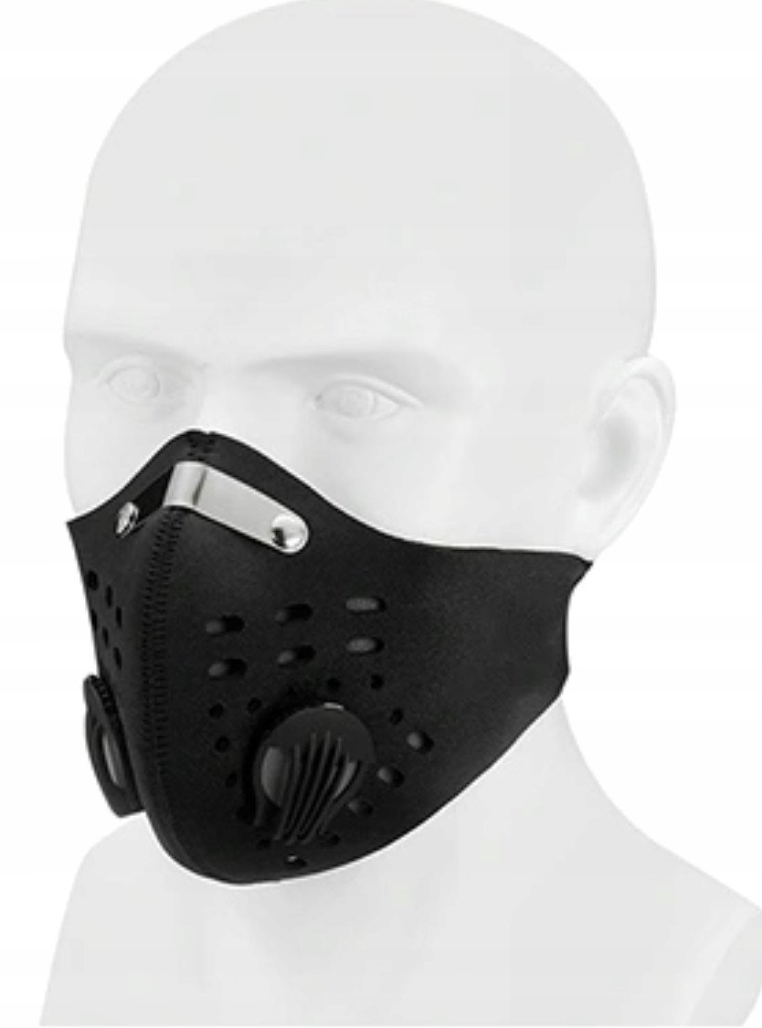 Maska maseczka sportowa rowerowa na twarz czarna