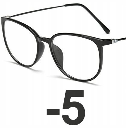 Okulary kujonki korekcyjne minusy czarne -5