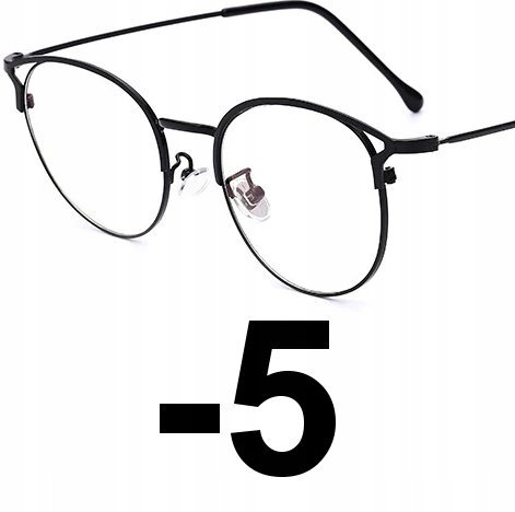 Okulary korekcyjne kocie minusy czarne -5