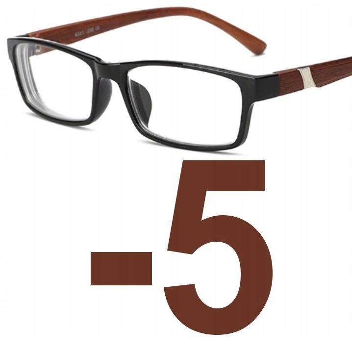 Okulary korekcyjne kujonki minusy brązowe -5