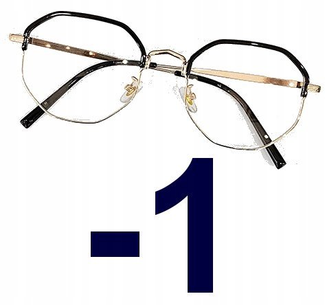 Okulary korekcyjne minusy czarno-złote -1