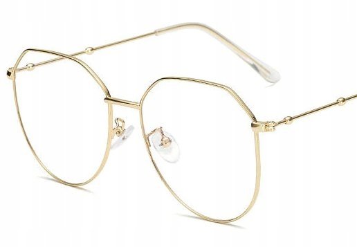Okulary korekcyjne złote ładne metal +1