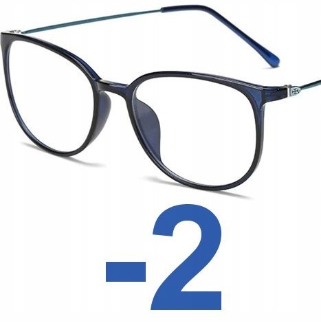 Okulary kujonki korekcyjne minusy niebieskie -2