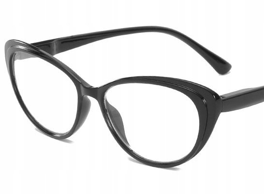 Okulary do czytania kocie damskie czarne +4