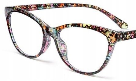 Okulary do czytania kocie damskie kwiatowe +1