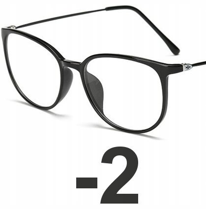 Okulary kujonki korekcyjne minusy czarne -2