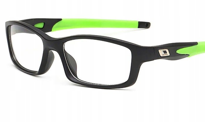 Okulary korekcyjne sportowe zielone plusy +6