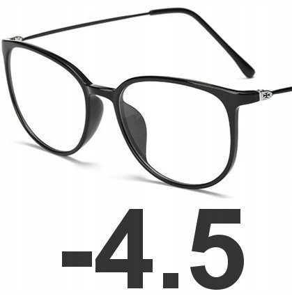 Okulary kujonki korekcyjne minusy czarne -4.5