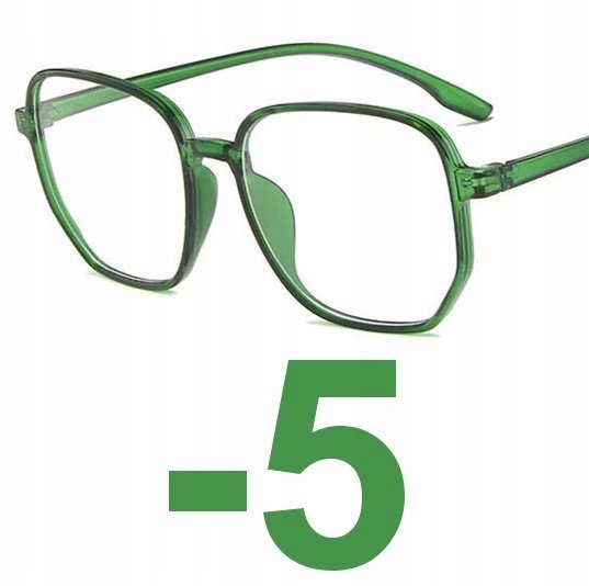Okulary korekcyjne kujonki minusy zielone -5