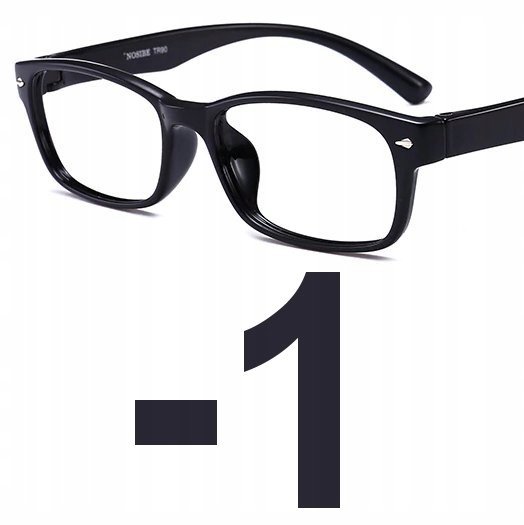 Okulary korekcyjne kujonki minusy czarne -1