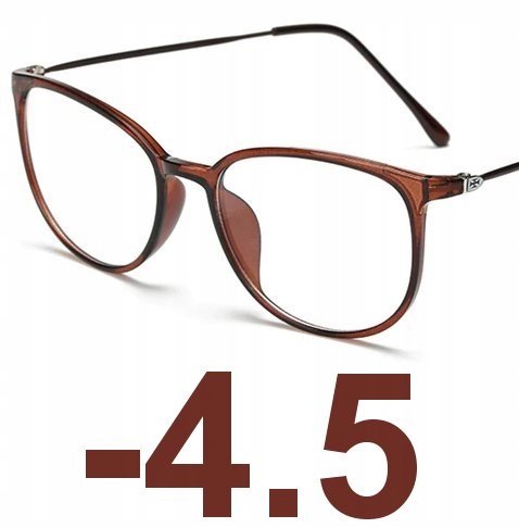Okulary kujonki korekcyjne minusy brązowe -4.5