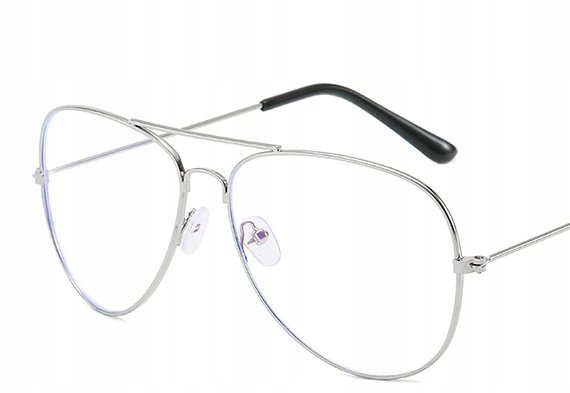 Okulary korekcyjne minusy pilotki srebrne -0.5