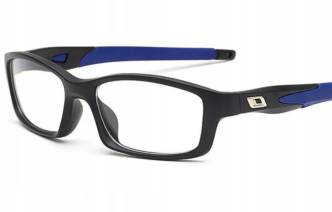 Okulary korekcyjne sportowe niebieskie plusy +6