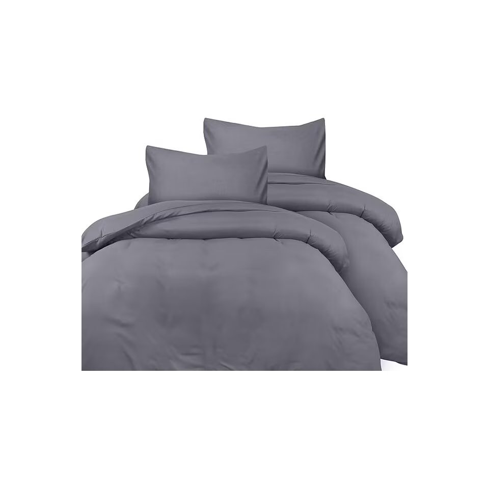 Pościel 135x200 Poszewki 80x80 4 Sztuki 100% mikrofibra Ciemnoszara