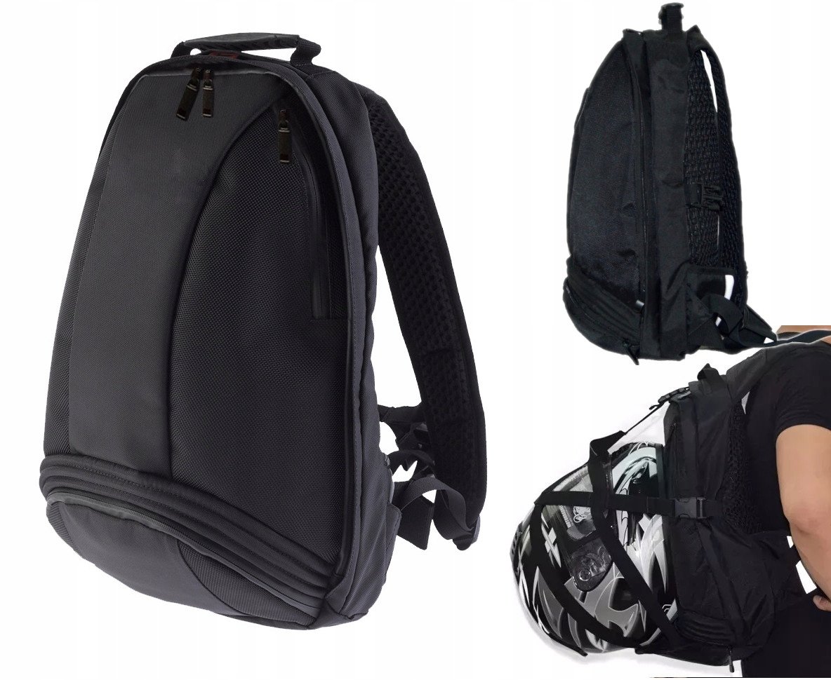 Plecak motocyklowy na laptop kask wodoodporny czarny wytrzymały