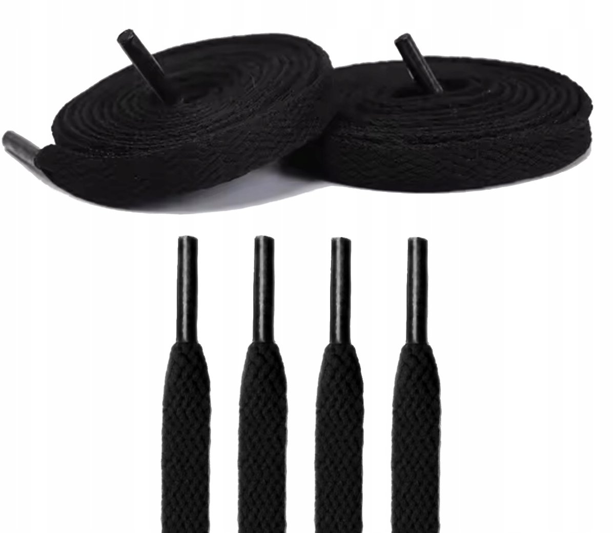 Sznurowadła sznórówki płaskie szerokie czarne 180 cm para 18-24 dziurek