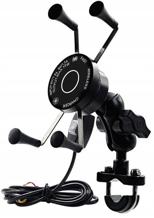 Motocyklowy uchwyt x indukcyjny qi qc 3.0 usb