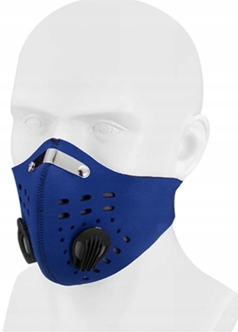 Maska maseczka sportowa rowerowa na twarz granat