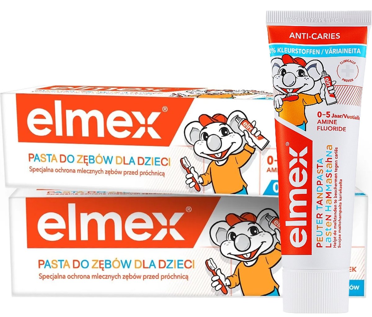 2x75ml Pasta dla dzieci 0-5 lat ELMEX Ochrona Zębów Mlecznych 150ml